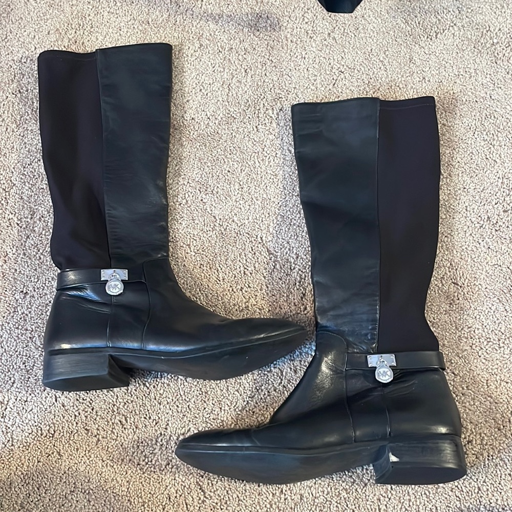 High black leather Micheal Kors boots